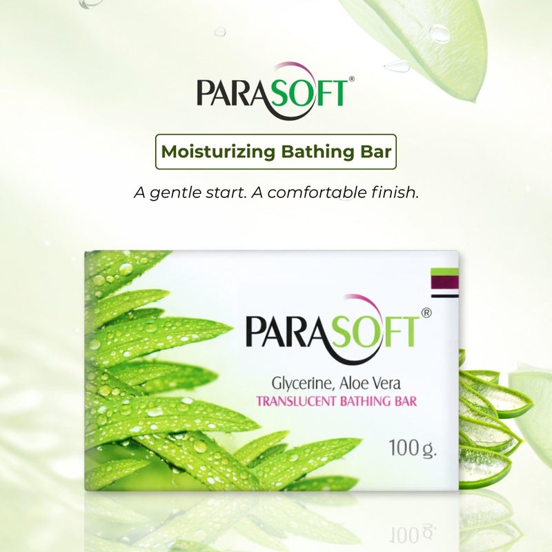 Parasoft Moisturising, Cleansing Body Soap with the Goodness of Aloe Vera & Glycerine For Dry Skin, Nourishing Daily Bathing Bar For Sensitive Skin -100 gm (Pack of 6) - Image 4